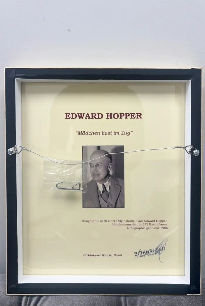 Edward Hopper Compartment C Car 193 Lithograph, Numbered, Plate Signed & Framed 1986