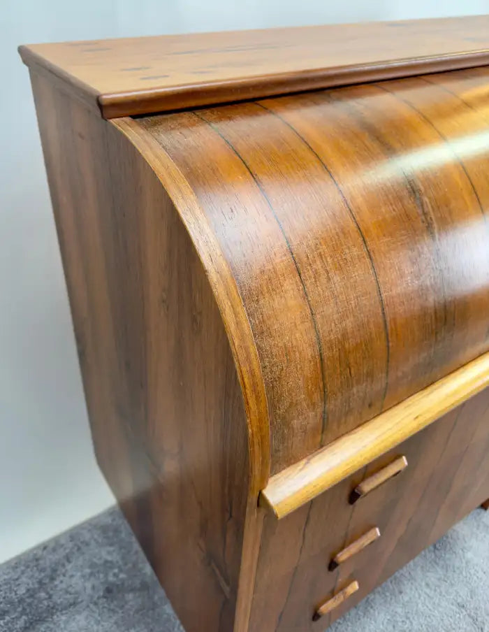 Bernhardt Pedersen Danish Mid Century Modern Rosewood Roll Top Desk