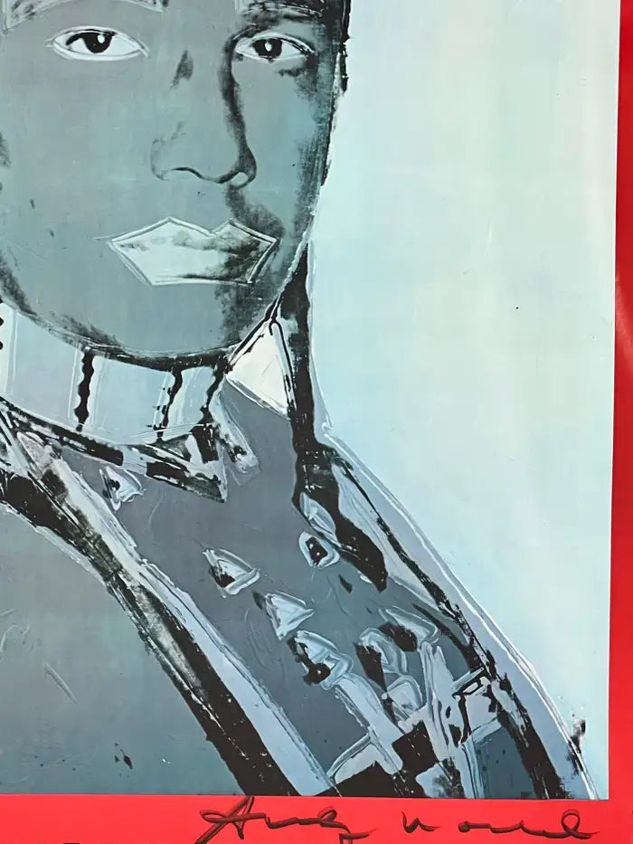 Andy Warhol American Indian Red Poster w/ COA Hand Signed, Framed & Signed 1985 1976