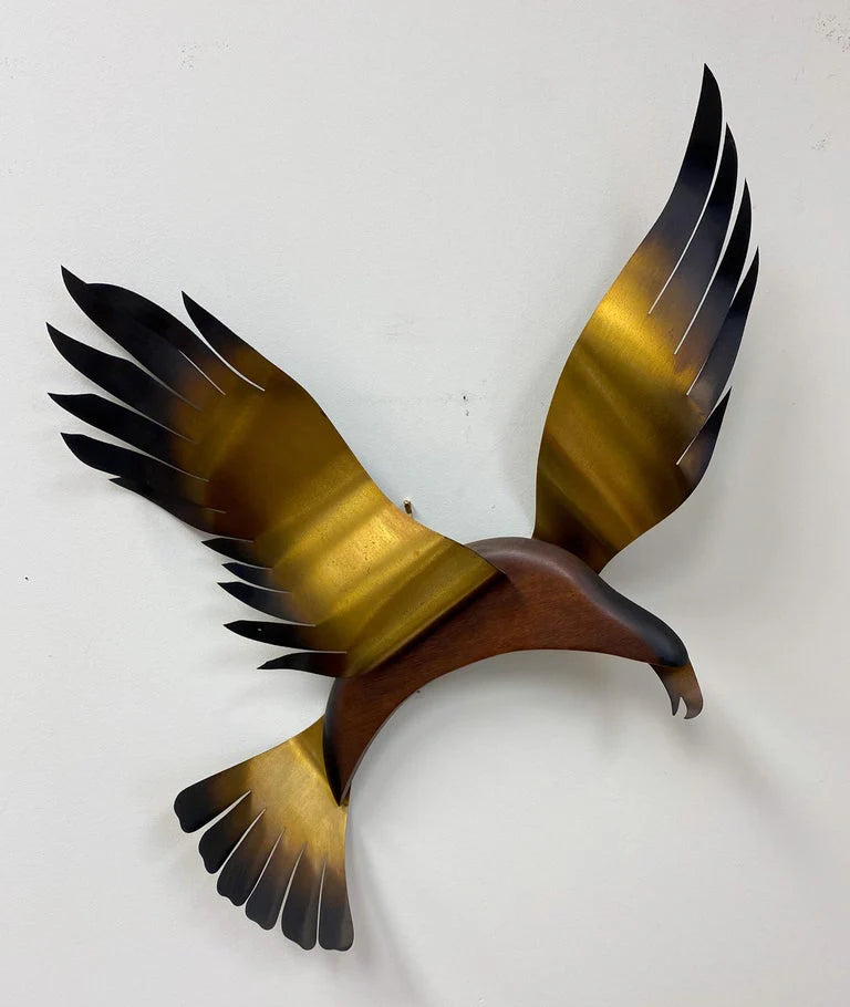 Brass Plated Seagull Bird Wall Sculpture in Flight Attributed to C.Jere, a Pair