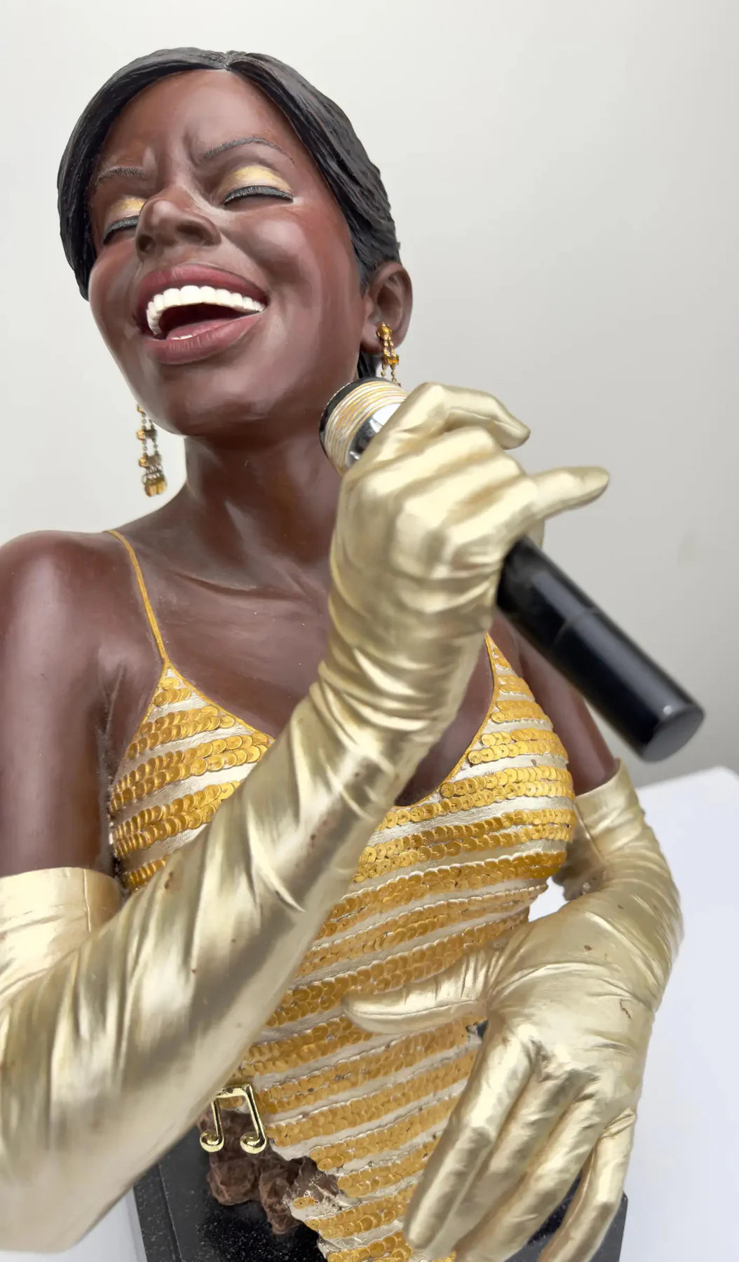 Willitts Designs International Gold Lady Jazz Singer Sculpture