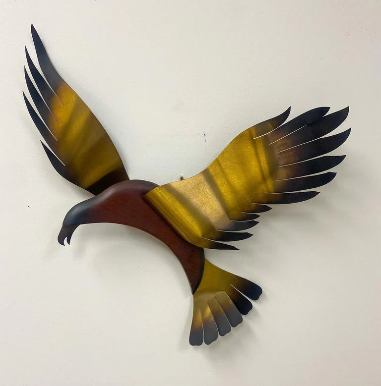 Brass Plated Seagull Bird Wall Sculpture in Flight Attributed to C.Jere, a Pair