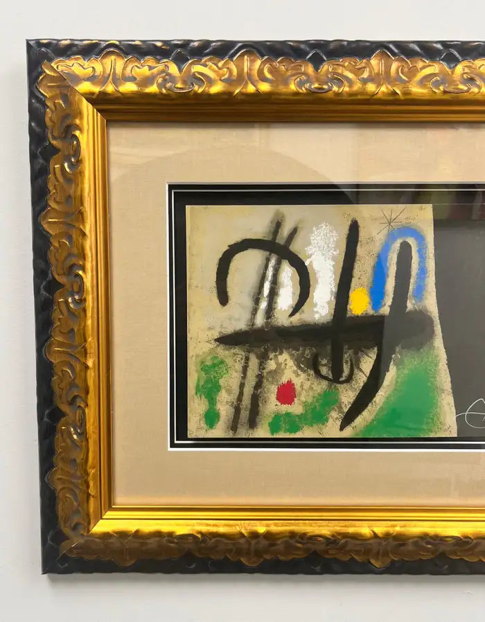 Joan Miro Oiseaux dans un paysage Original Lithograph, Hand Signed & Framed 1965