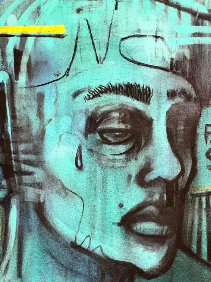 Jack Winthrop "Eye See" Neo-Expressionist Style Mixed Media Painting 2021