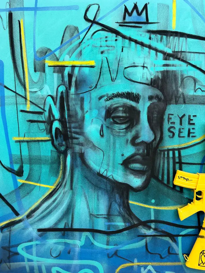 Jack Winthrop "Eye See" Neo-Expressionist Style Mixed Media Painting 2021