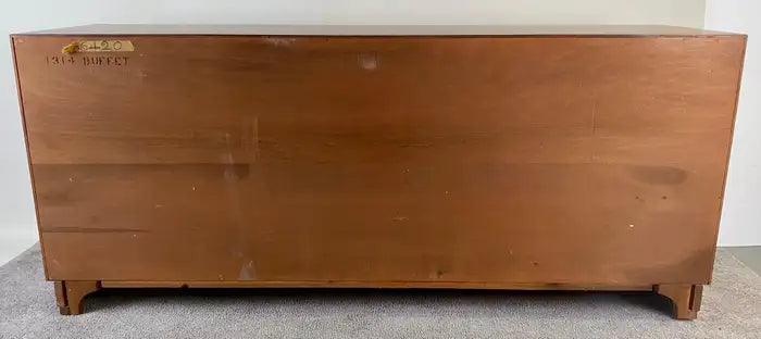 John Stuart Mid-Century Modern Walnut and Burl Wood Sideboard Credenza