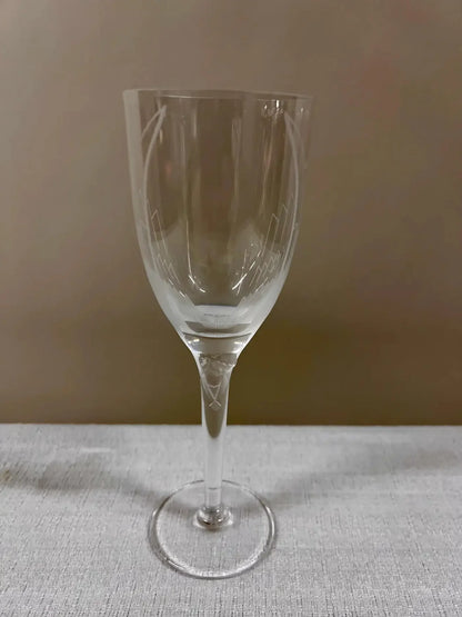 Art Deco Lalique Champagne glasses or flutes with angel Model 13645, Set of 8