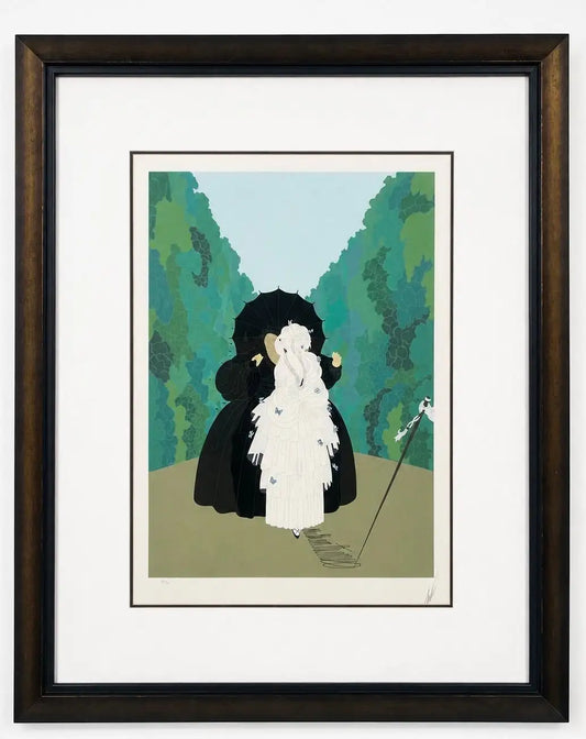 Erte - Romain de Tirtoff Erte 1985 Debutante Silk Screen Serigraph Limited Edition of 300 Signed & Framed 1985