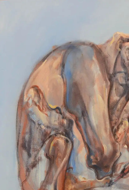 Large Abstract Oil on Canvas Horses Painting "The Heartbeat" by Igor Bogojevic 2000s