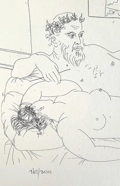 Pablo Picasso " Suite Vollard" Lithograph Limited edition with Museum Stamp 1990's