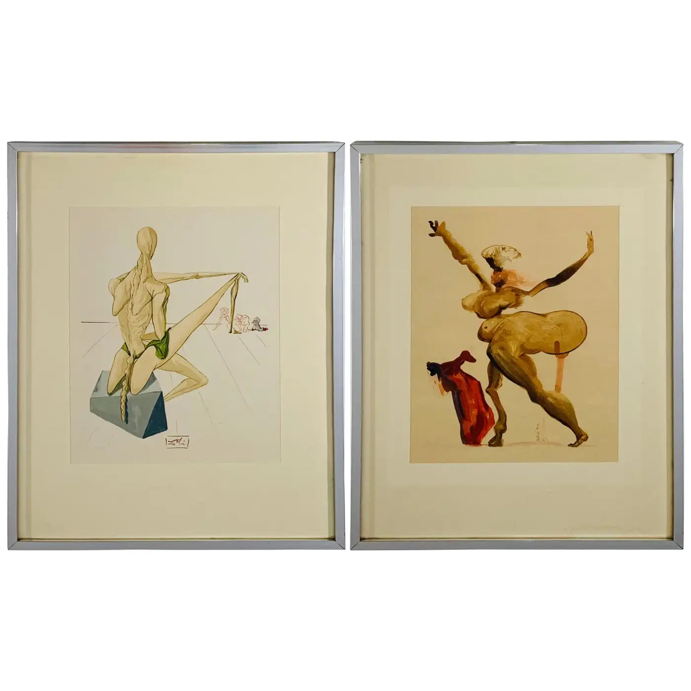 Salvador Dali The Divine Comedy Inferno Canto 5 and 33 Signed in Plate, 1960