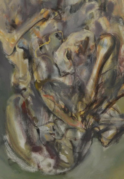 Large Abstract Horses Oil on Canvas Painting Entitled "the Birth of Memory"