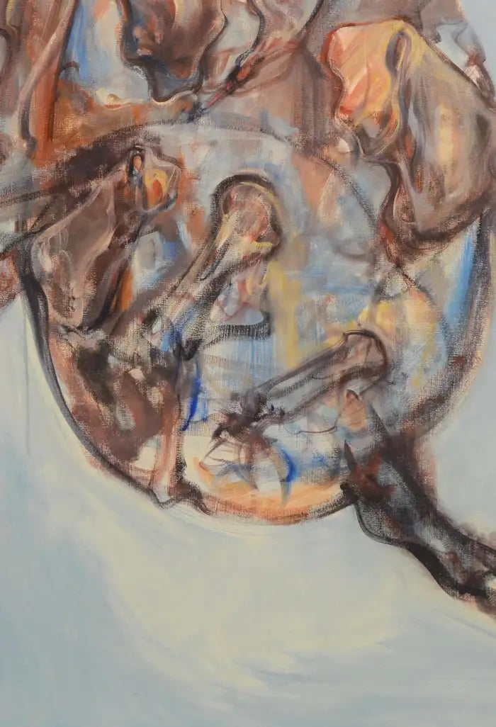 Large Abstract Oil on Canvas Horses Painting "The Heartbeat" by Igor Bogojevic 2000s