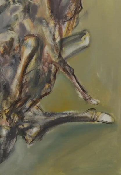 Large Abstract Horses Oil on Canvas Painting Entitled "the Birth of Memory" 2010s