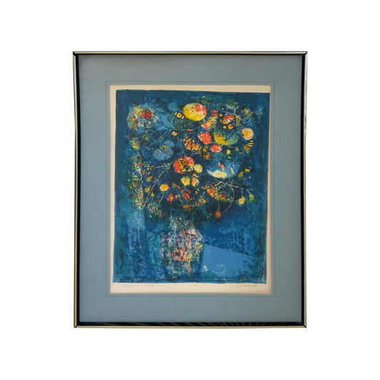 Hoi Lebadang " Floral Still Life " Artist Proof Lithograph, Signed & Framed 1970's