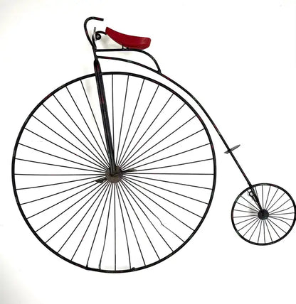 Curtis Jere High Wheel Bicycle Iron Sculpture & Wall Decor 1960's