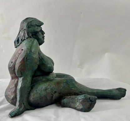 Nude Sitting Woman Bronze Sculpture by James Patrick Maher