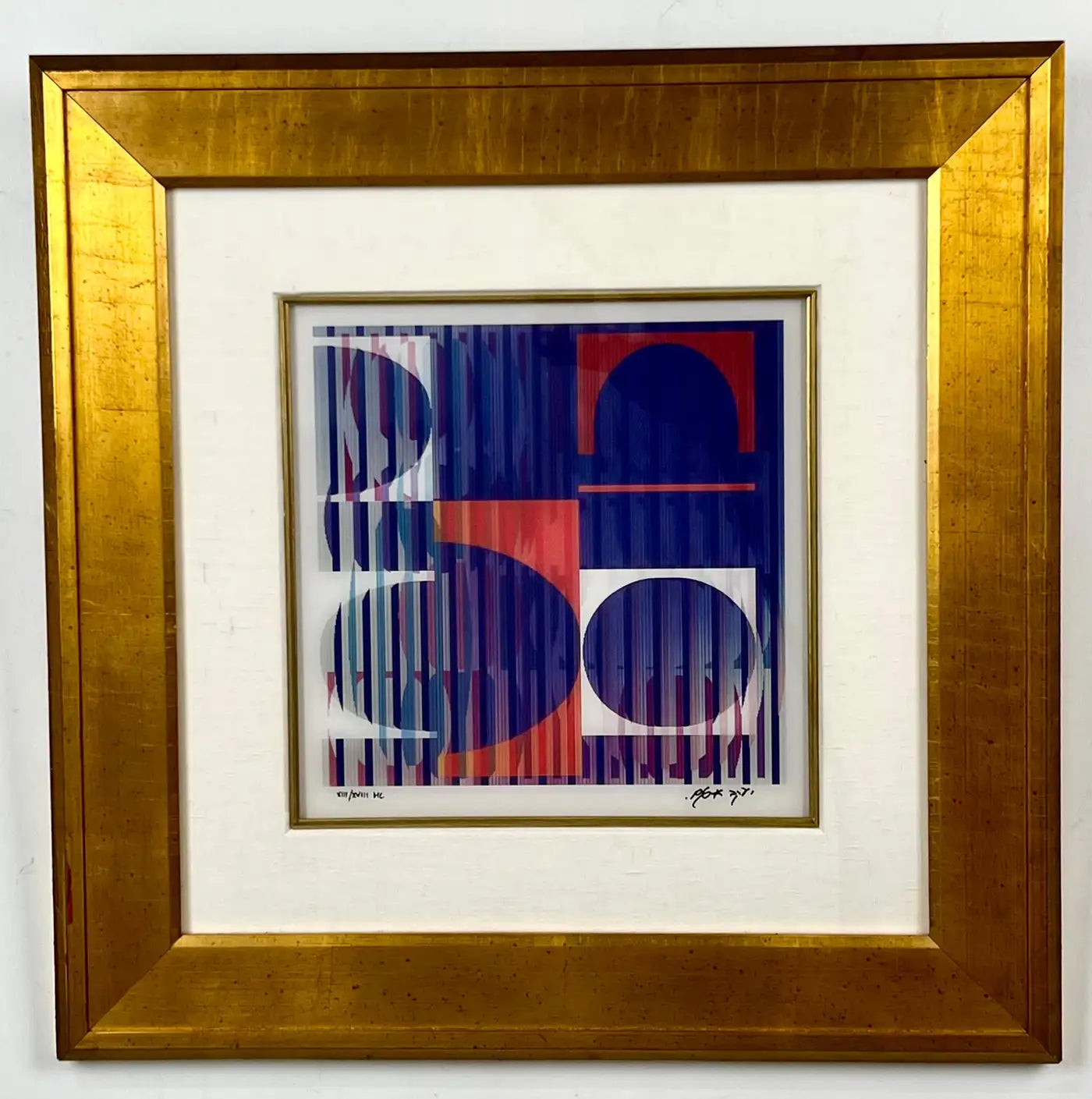 Yaacov Agam Oval Agamograph Lenticular Print Artist Proof Signed & Numbered 2005
