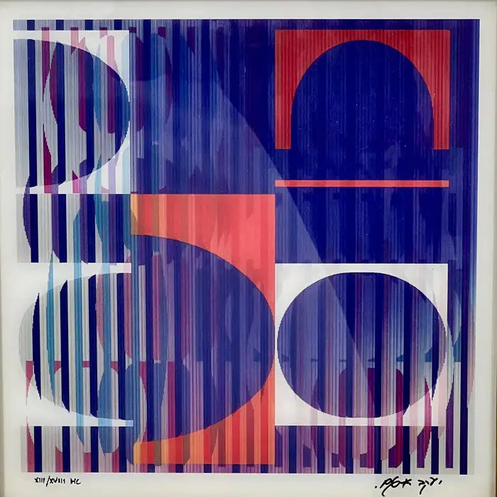 Yaacov Agam Oval Agamograph Lenticular Print Artist Proof Signed & Numbered 2005