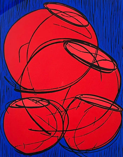 Dale Chihuly, Red Hot Baskets, Woodcut Print, Signed & Numbered, 2002