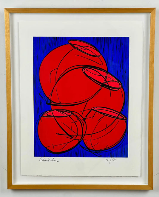 Dale Chihuly, Red Hot Baskets, Woodcut Print, Signed & Numbered, 2002