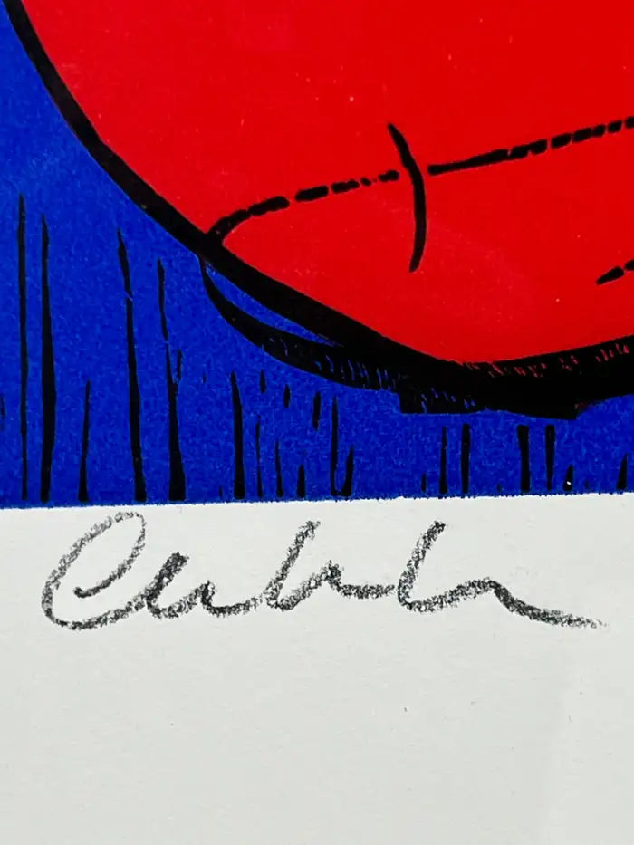 Dale Chihuly, Red Hot Baskets, Woodcut Print, Signed & Numbered, 2002