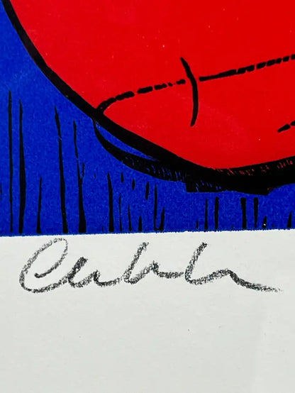 Dale Chihuly, Red Hot Baskets, Woodcut Print, Signed & Numbered, 2002