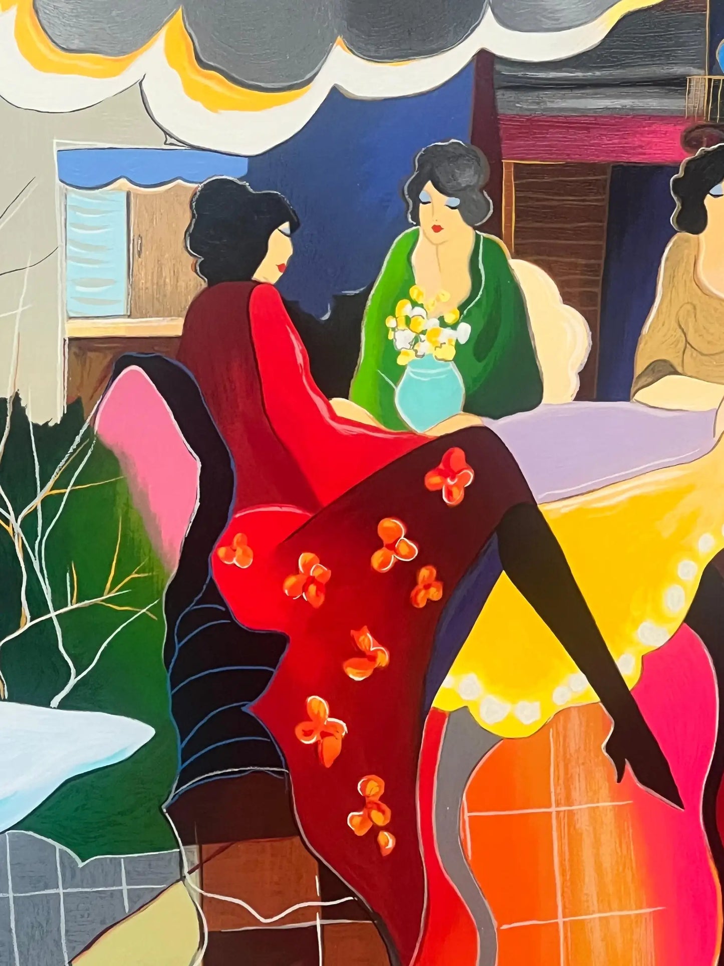 Itzchak Tarkay Afternoon Luncheon Serigraph 1998 Limited Edition Numbered Signed