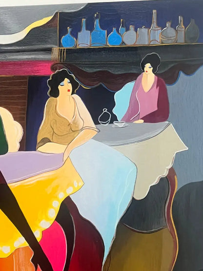 Itzchak Tarkay Afternoon Luncheon Serigraph 1998 Limited Edition Numbered Signed