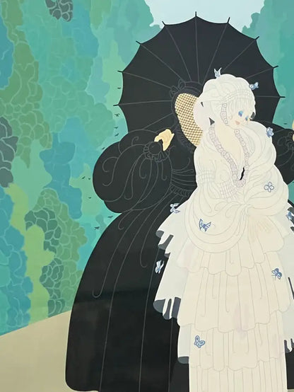 Erte - Romain de Tirtoff Erte 1985 Debutante Silk Screen Serigraph Limited Edition of 300 Signed & Framed 1985