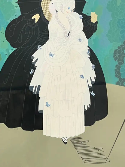 Erte - Romain de Tirtoff Erte 1985 Debutante Silk Screen Serigraph Limited Edition of 300 Signed & Framed 1985