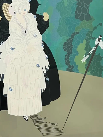 Erte - Romain de Tirtoff Erte 1985 Debutante Silk Screen Serigraph Limited Edition of 300 Signed & Framed 1985