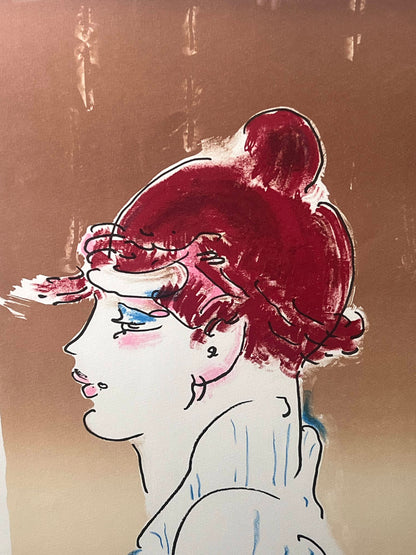 Peter Max Color Silkscreen Girl From Ibiza Hand Signed , Numbered & Framed 1981