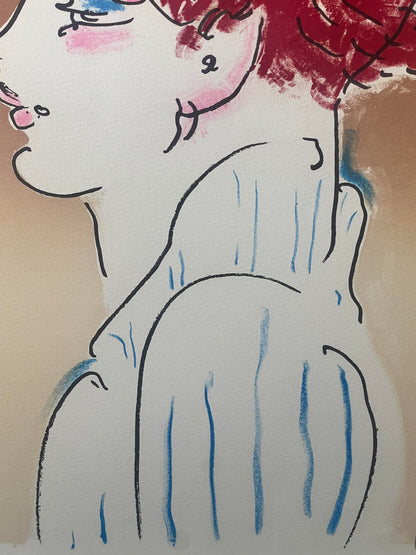 Peter Max Color Silkscreen Girl From Ibiza Hand Signed , Numbered & Framed 1981