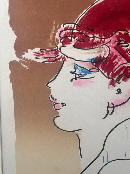 Peter Max Color Silkscreen Girl From Ibiza Hand Signed , Numbered & Framed 1981