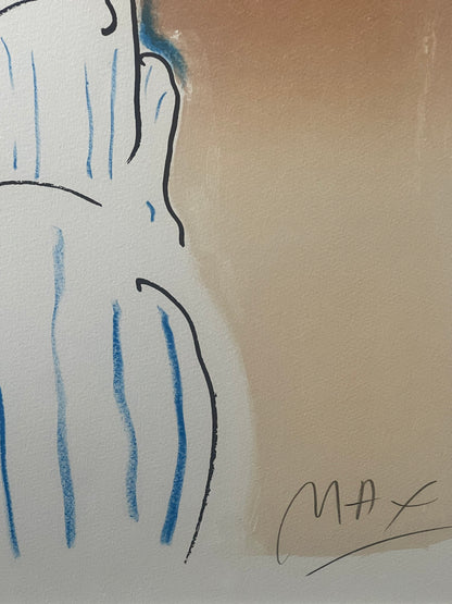 Peter Max Color Silkscreen Girl From Ibiza Hand Signed , Numbered & Framed 1981