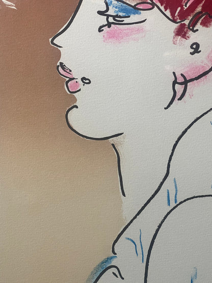 Peter Max Color Silkscreen Girl From Ibiza Hand Signed , Numbered & Framed 1981