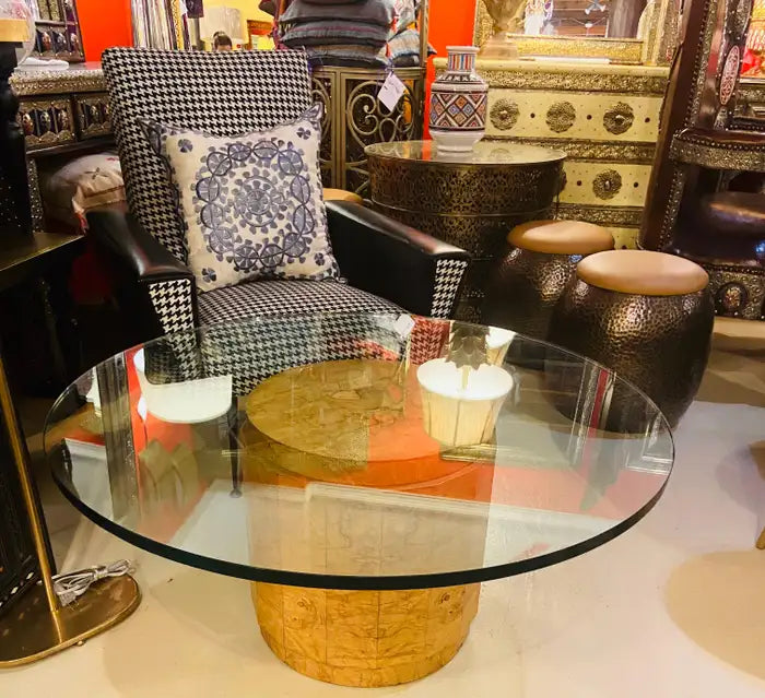 Edward Wormley for Dunbar MCM Burl Wood Centre or Cocktail Round Table