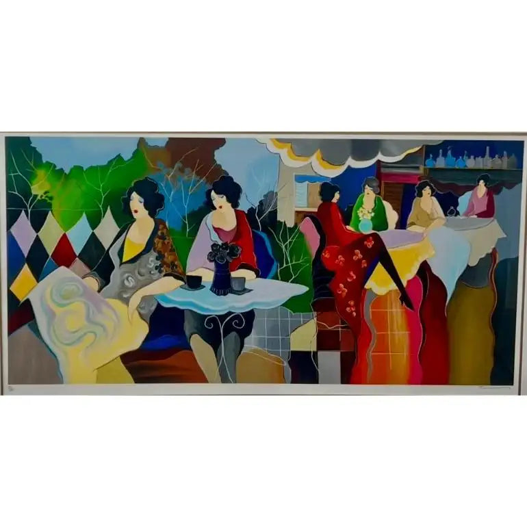 Itzchak Tarkay Afternoon Luncheon Serigraph 1998 Limited Edition Numbered Signed