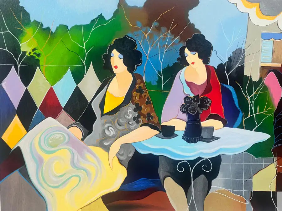 Itzchak Tarkay Afternoon Luncheon Serigraph 1998 Limited Edition Numbered Signed