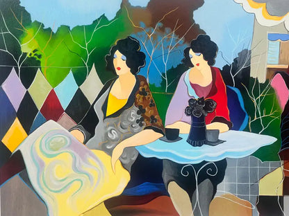 Itzchak Tarkay Afternoon Luncheon Serigraph 1998 Limited Edition Numbered Signed