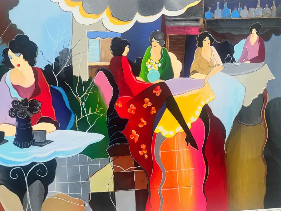 Itzchak Tarkay Afternoon Luncheon Serigraph 1998 Limited Edition Numbered Signed