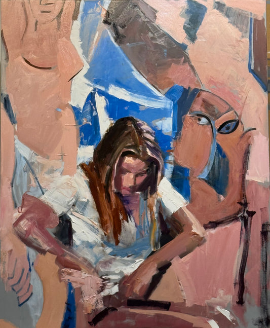 Mark Tennant "Pink Trio" Oil on canvas