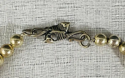 Navajo Turquoise and Pearls Necklace with Sterling Silver Cross Pendants