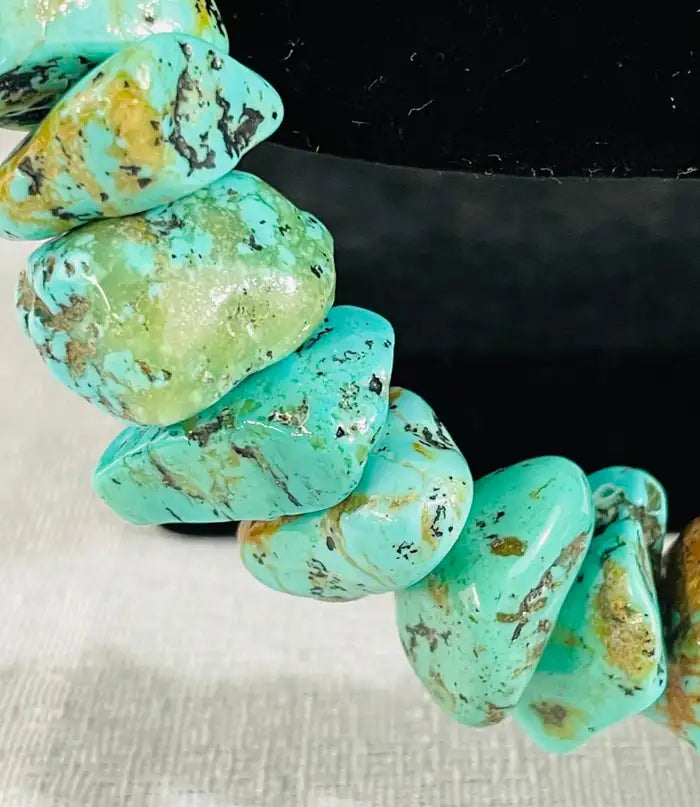 Navajo Turquoise and Pearls Necklace with Sterling Silver Cross Pendants