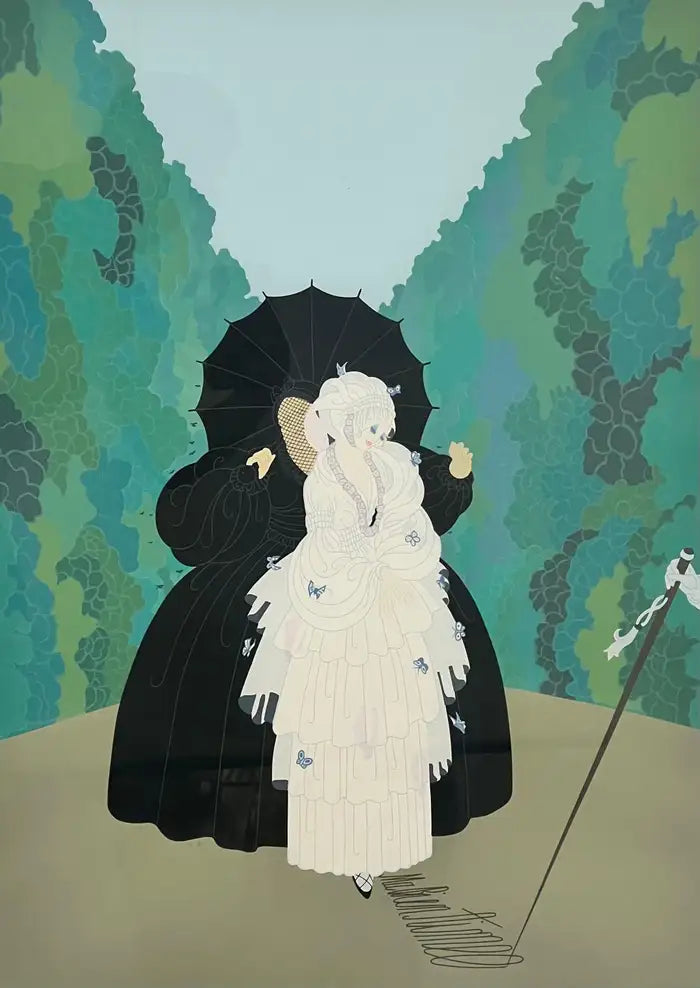 Erte - Romain de Tirtoff Erte 1985 Debutante Silk Screen Serigraph Limited Edition of 300 Signed & Framed 1985