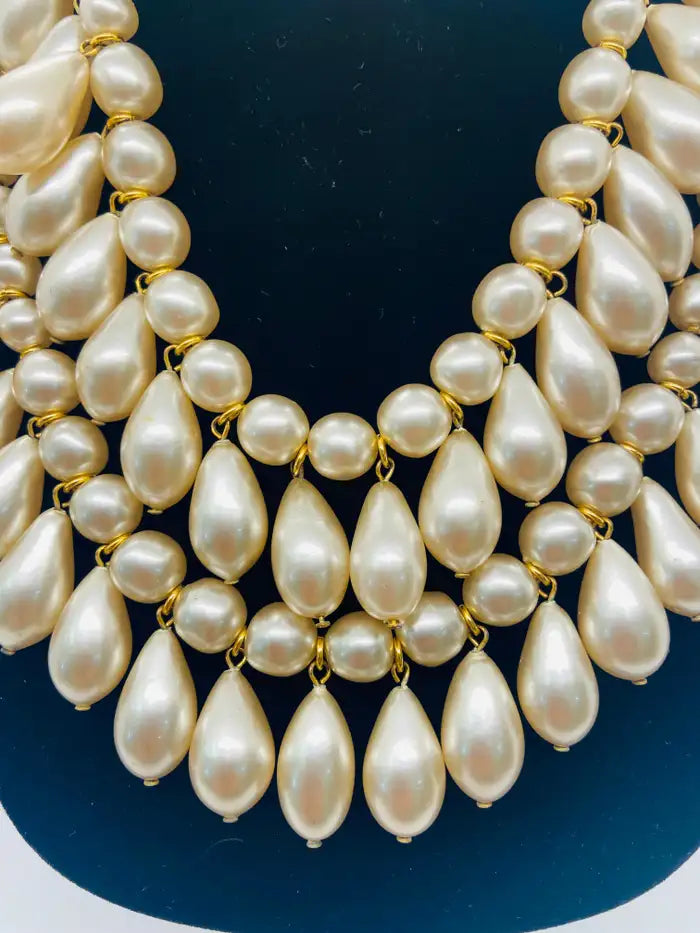 Rare Chanel Multi-Strand Pearl Necklace , Original 1980's