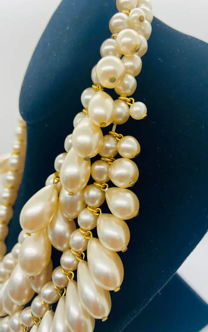 Rare Chanel Multi-Strand Pearl Necklace , Original 1980's