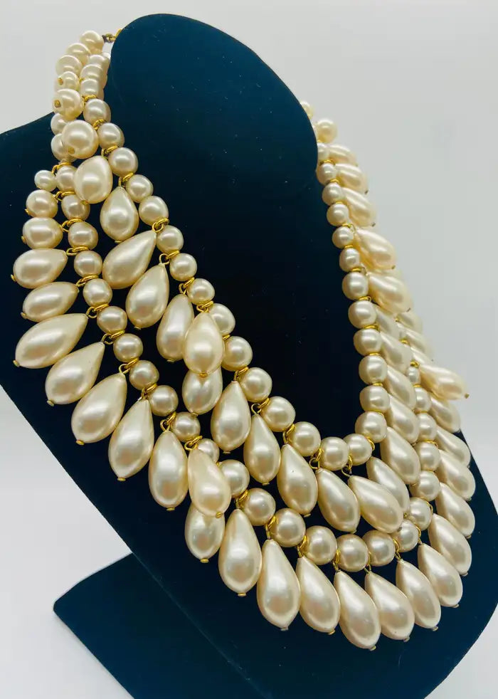 Rare Chanel Multi-Strand Pearl Necklace , Original 1980's