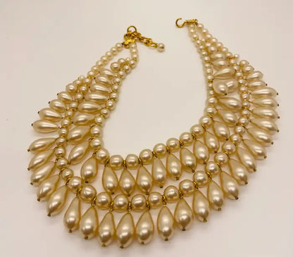 Rare Chanel Multi-Strand Pearl Necklace , Original 1980's